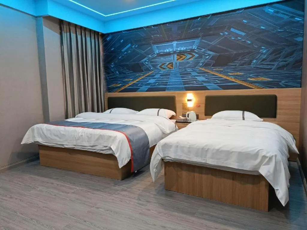 Bed in Jun Light Hotel Jiangxi Jiujiang Yongxiu County Dongyong Mall