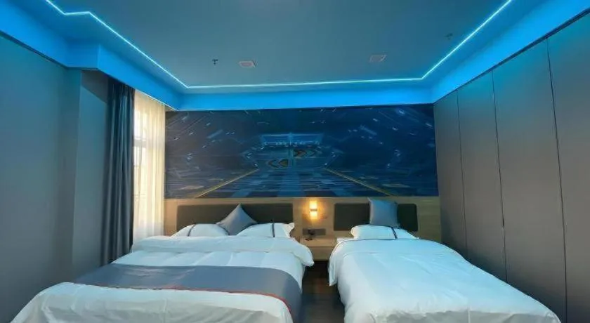 Bed in Jun Light Hotel Jiangxi Jiujiang Yongxiu County Dongyong Mall