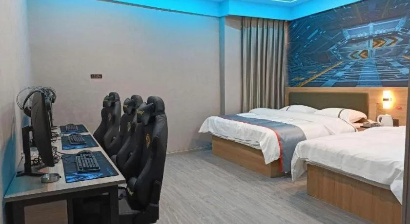 Bed in Jun Light Hotel Jiangxi Jiujiang Yongxiu County Dongyong Mall