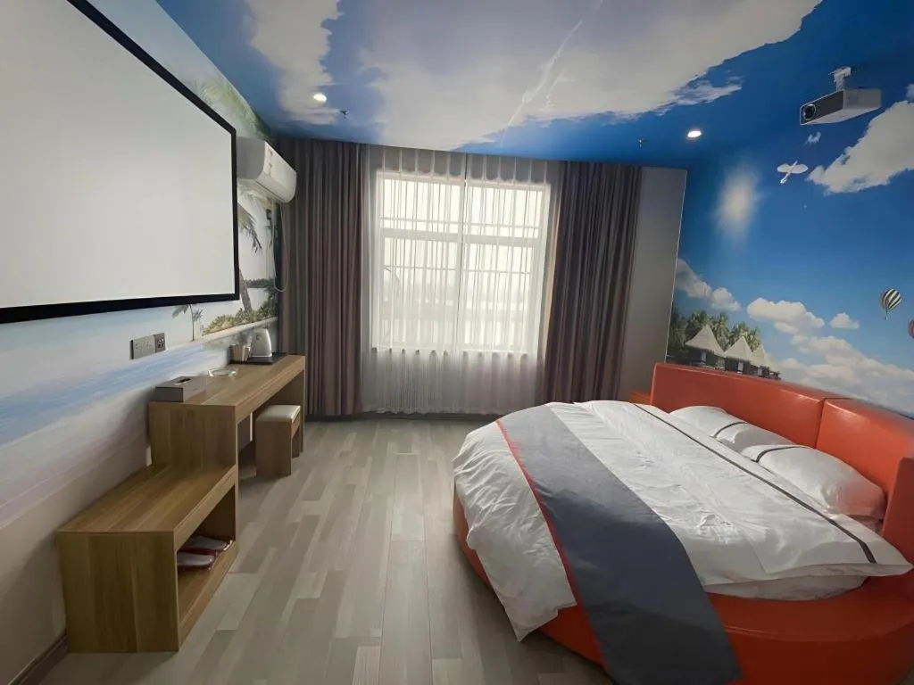 Bed in Jun Light Hotel Jiangxi Jiujiang Yongxiu County Dongyong Mall