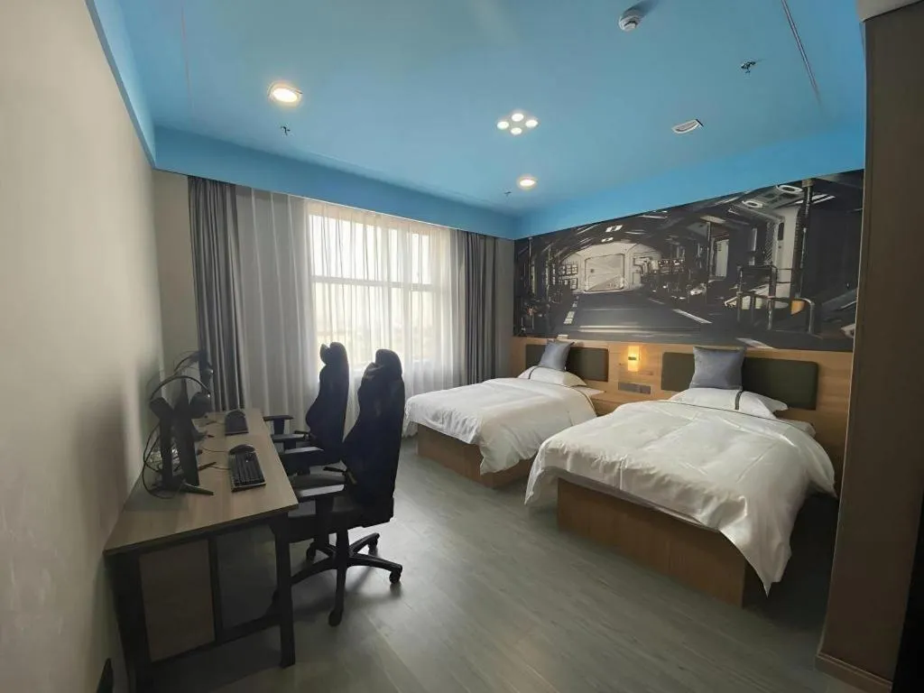 Bed in Jun Light Hotel Jiangxi Jiujiang Yongxiu County Dongyong Mall