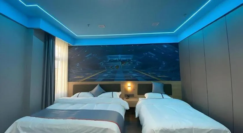 Bed in Jun Light Hotel Jiangxi Jiujiang Yongxiu County Dongyong Mall