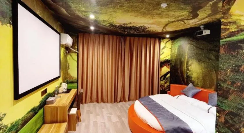 Bed in Jun Light Hotel Jiangxi Jiujiang Yongxiu County Dongyong Mall