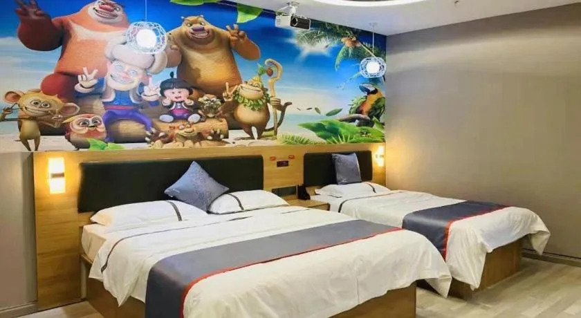 Bed in Jun Light Hotel Jiangxi Jiujiang Yongxiu County Dongyong Mall