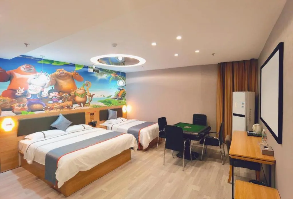 Bed in Jun Light Hotel Jiangxi Jiujiang Yongxiu County Dongyong Mall