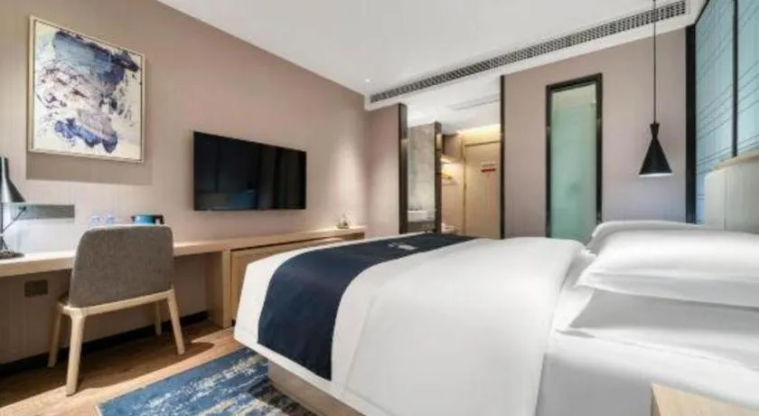 Bed in Echarm Hotel Chengdu Global Center Century City New Exhibition