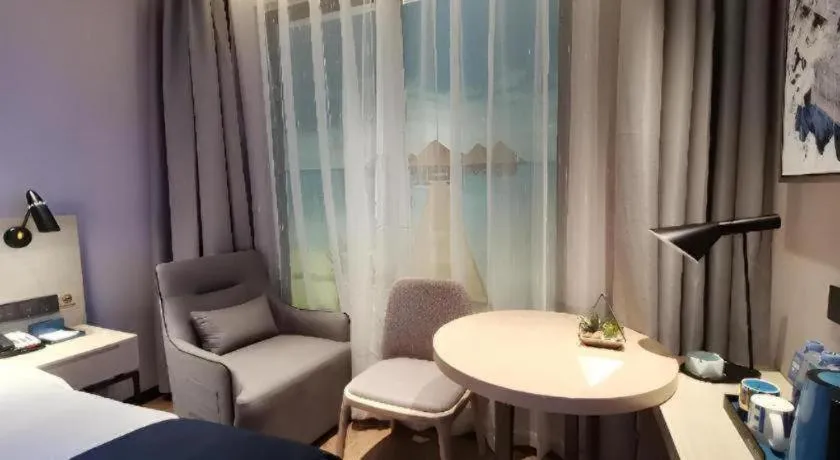 Bed in Echarm Hotel Chengdu Global Center Century City New Exhibition