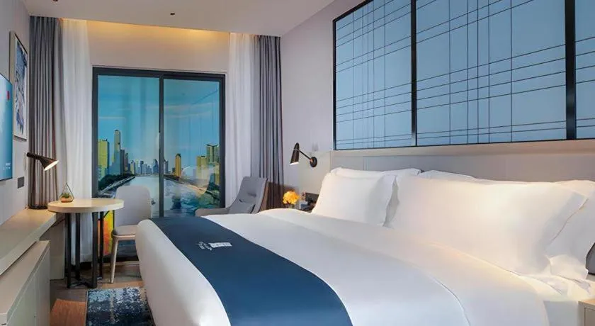 Bed in Echarm Hotel Chengdu Global Center Century City New Exhibition