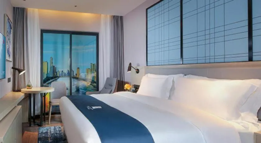 Bed in Echarm Hotel Chengdu Global Center Century City New Exhibition