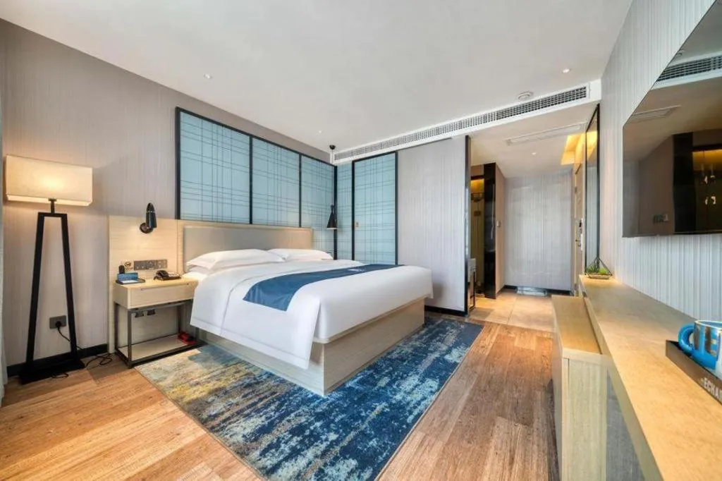 Bed in Echarm Hotel Chengdu Global Center Century City New Exhibition
