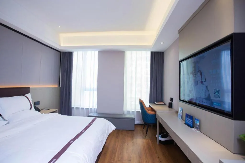 Bed in Gya Hotel Beijing Shunyi Yanjing Bridge