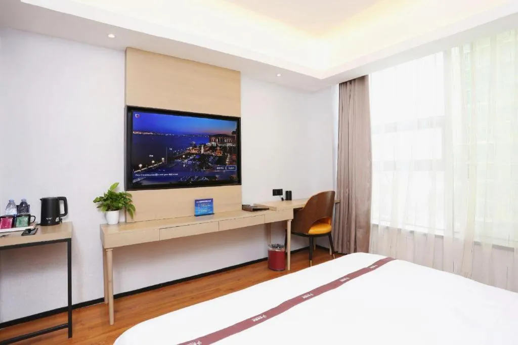 Bed in Gya Hotel Beijing Shunyi Yanjing Bridge