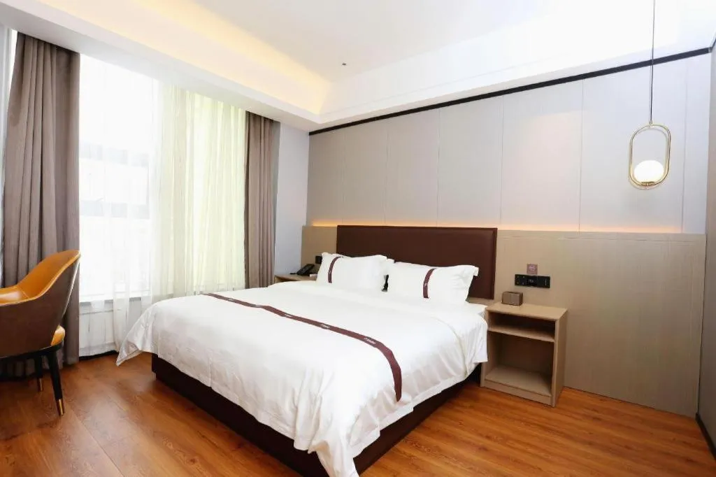 Bed in Gya Hotel Beijing Shunyi Yanjing Bridge