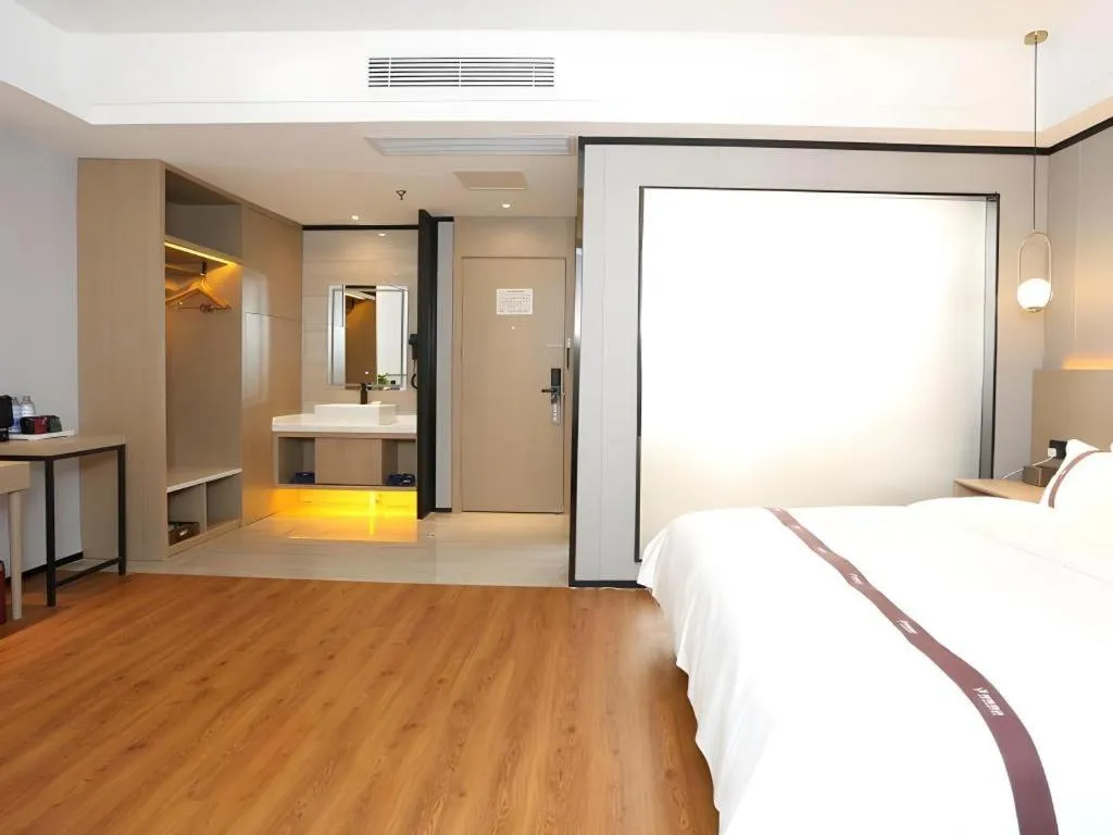 Bed in Gya Hotel Beijing Shunyi Yanjing Bridge