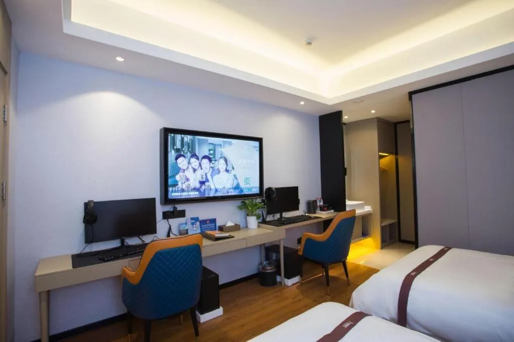 Bed in Gya Hotel Beijing Shunyi Yanjing Bridge