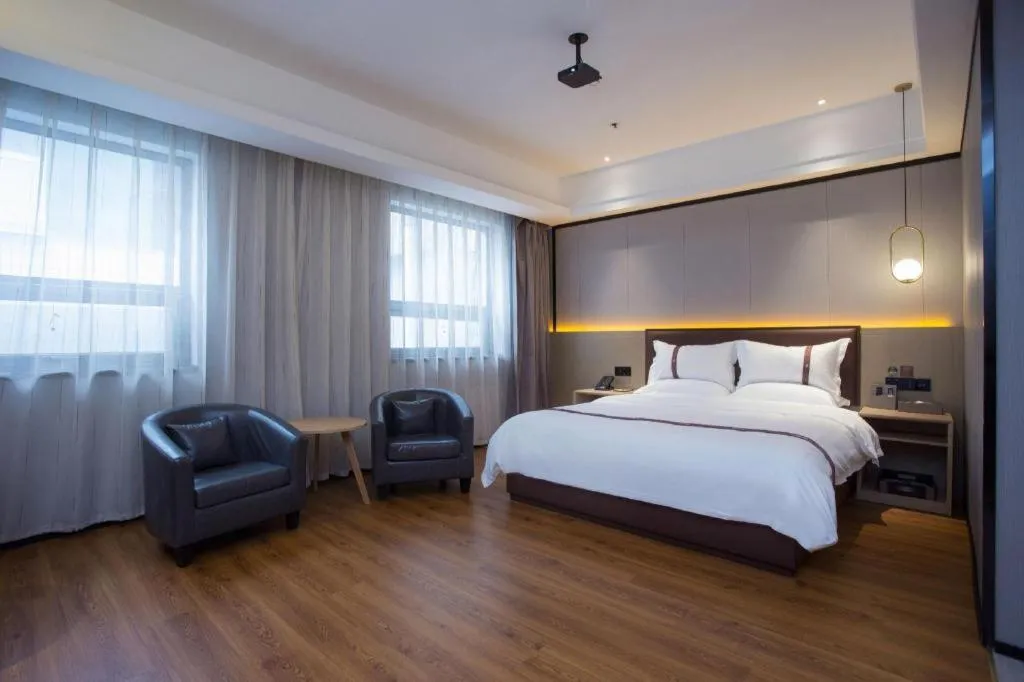 Bed in Gya Hotel Beijing Shunyi Yanjing Bridge