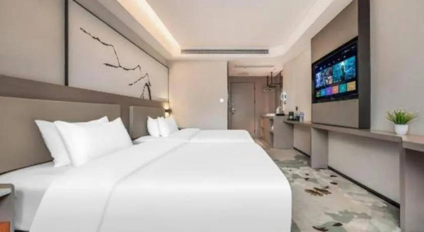 Bed in GreenTree Eastern Chongqing Yangjiaping Pedestrian Street Mixc Hotel