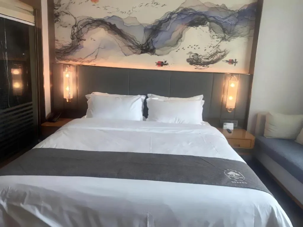 Bed in Gya Hotel Zhuhai International Airport New Town