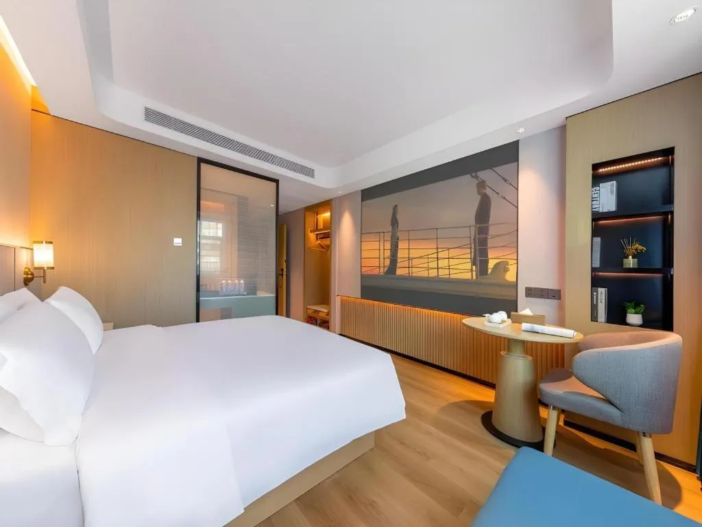 Bed in Gya Hotel Zhuhai International Airport New Town