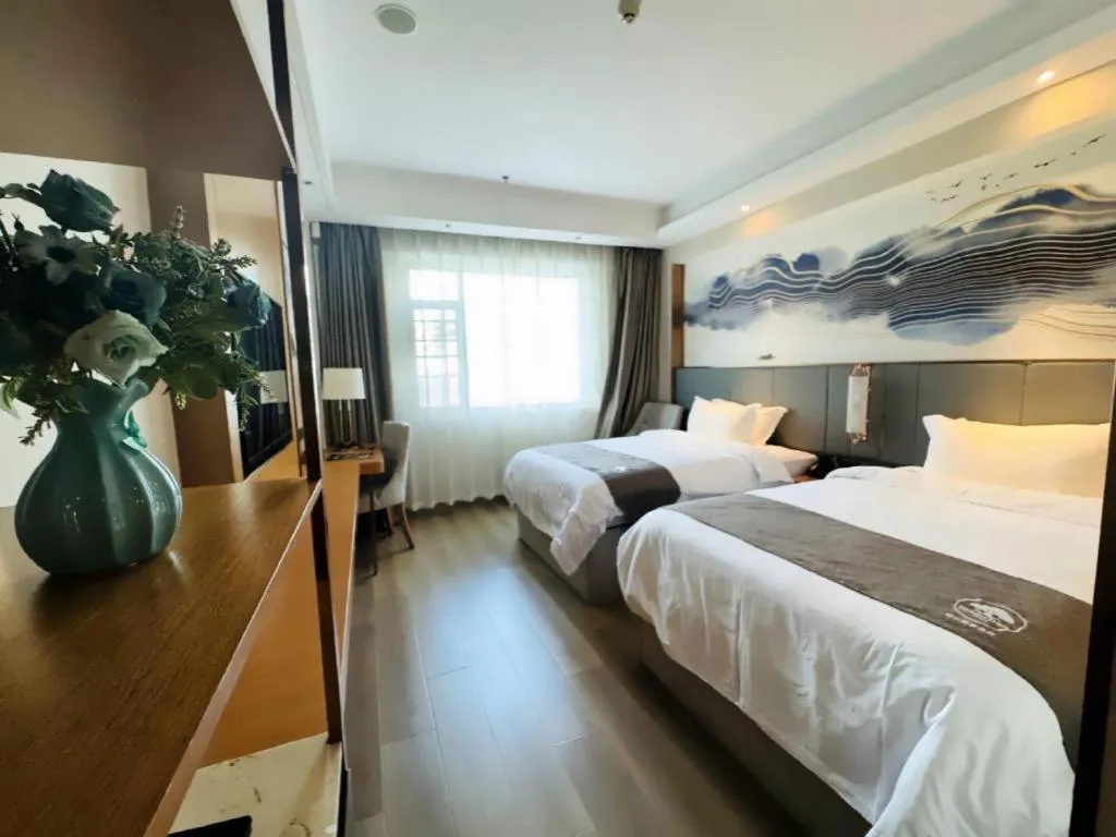 Bed in Gya Hotel Zhuhai International Airport New Town