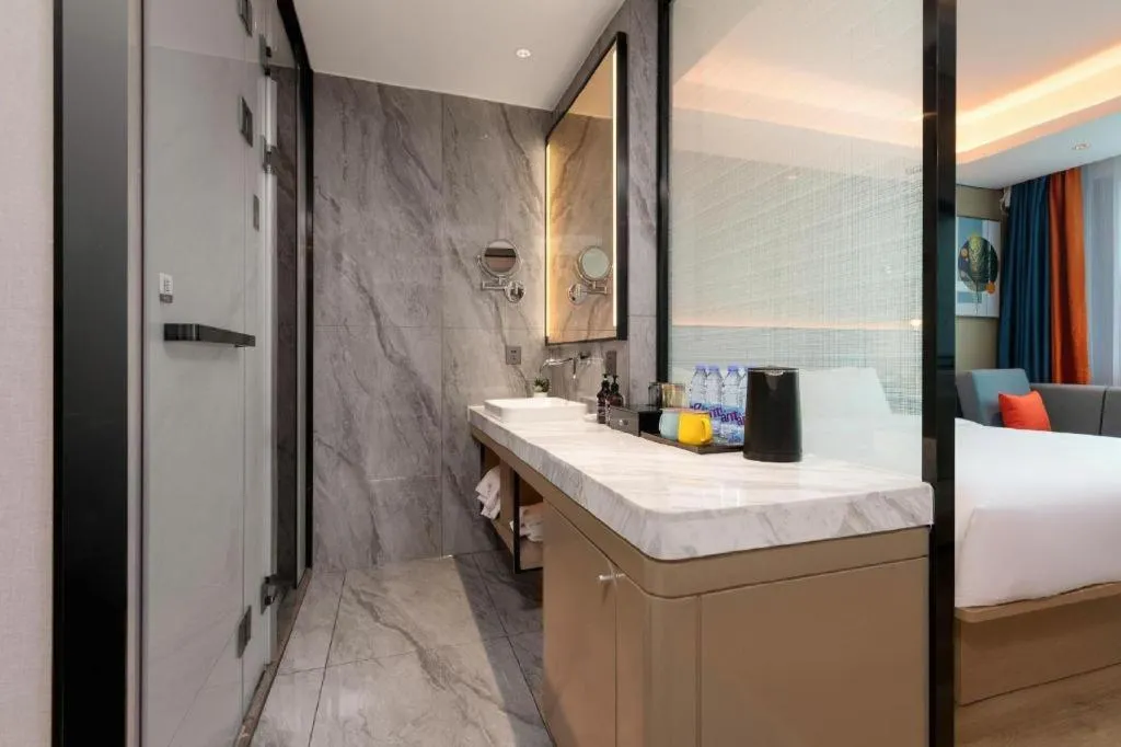 Bed in Gya Hotel Zhuhai International Airport New Town