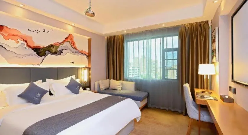 Bed in Gya Hotel Zhuhai International Airport New Town