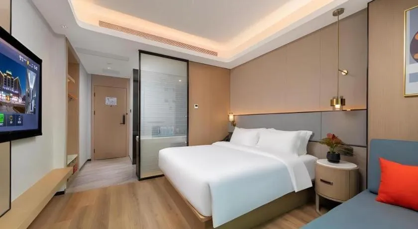 Bed in Gya Hotel Zhuhai International Airport New Town