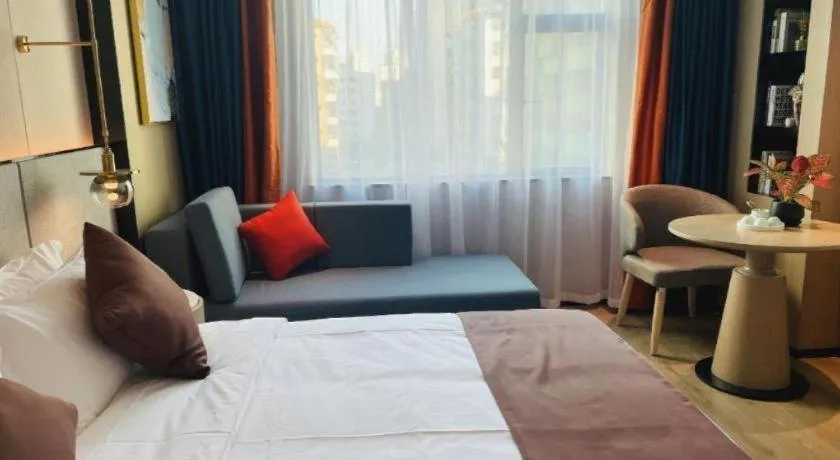 Bed in Gya Hotel Zhuhai International Airport New Town