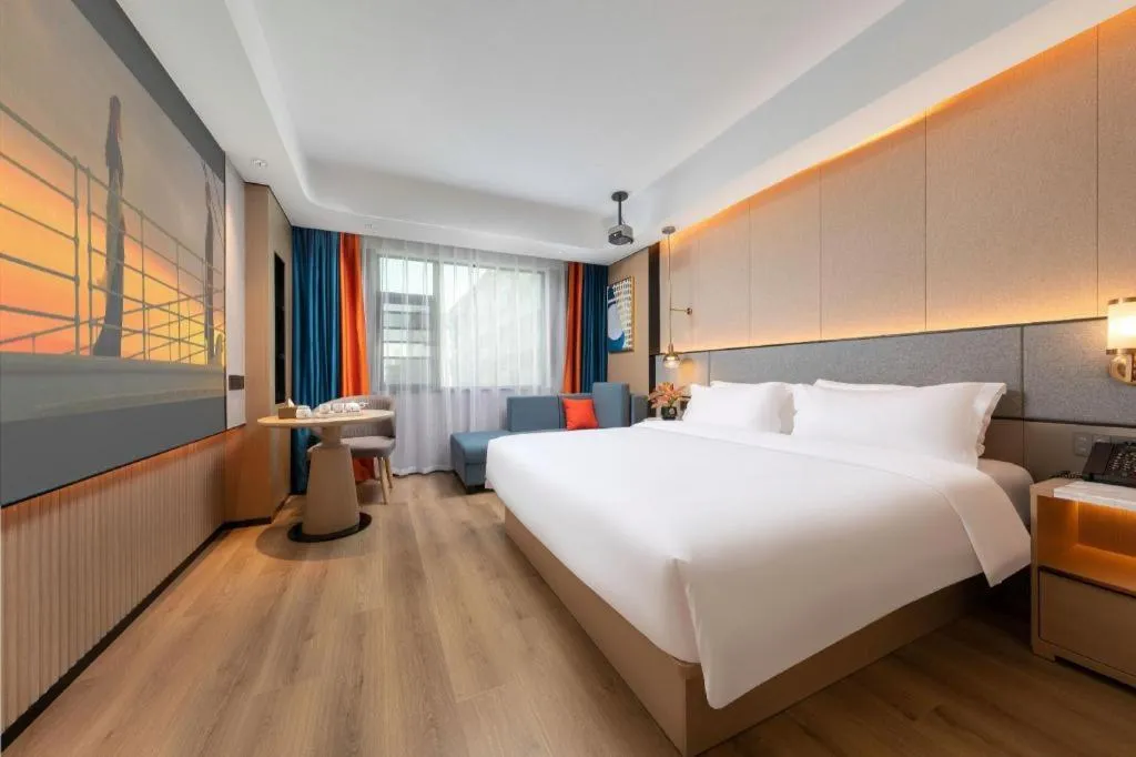 Bed in Gya Hotel Zhuhai International Airport New Town