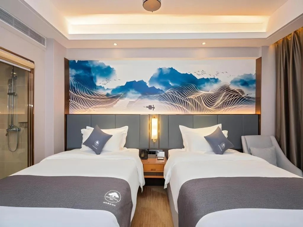Bed in Green Tree Inn Zhuhai International Airport Huafa Shangdu