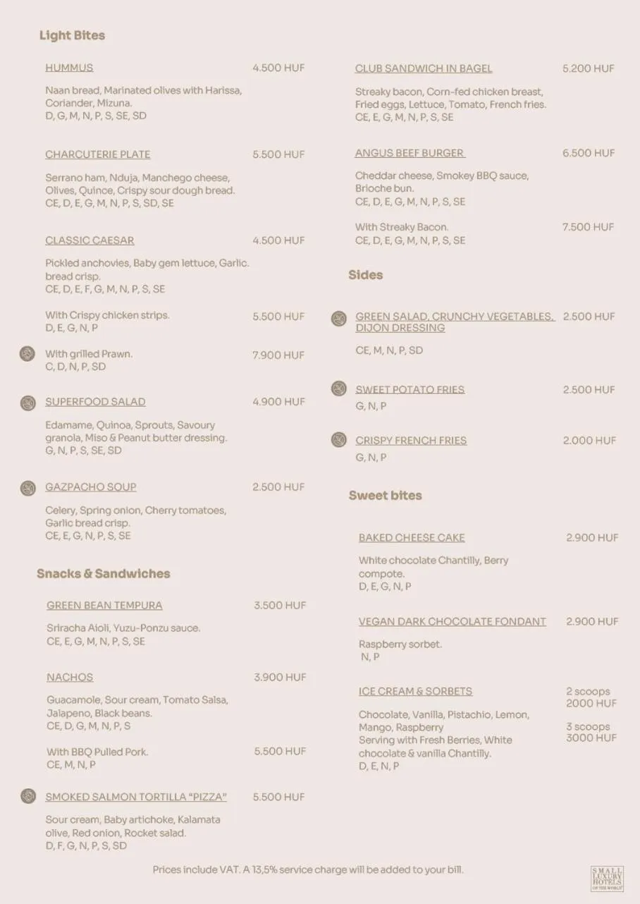 Restaurant/places to eat in BoHo Hotel Budapest - Small Luxury Hotels