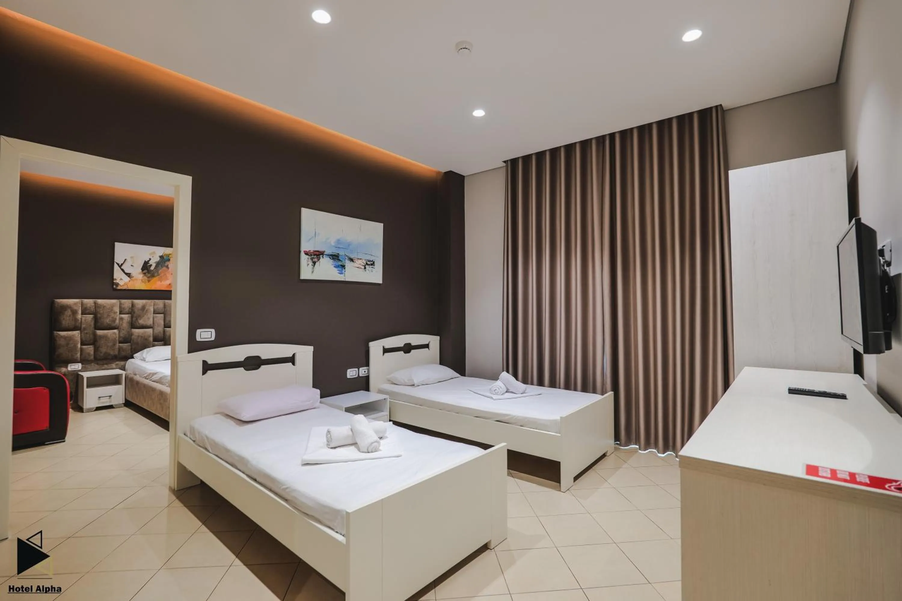 View (from property/room), Bed in Hotel Alpha