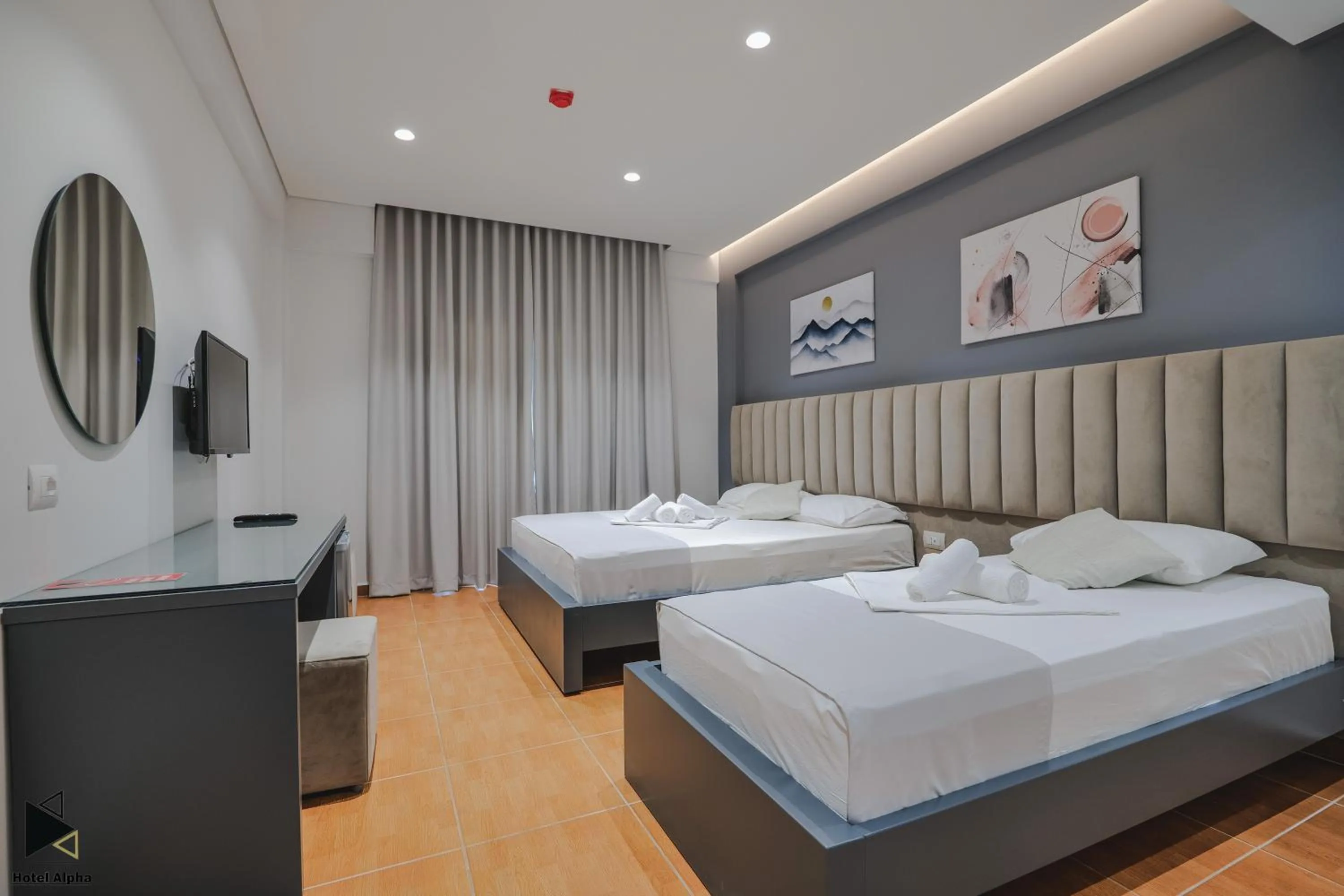 View (from property/room), Bed in Hotel Alpha