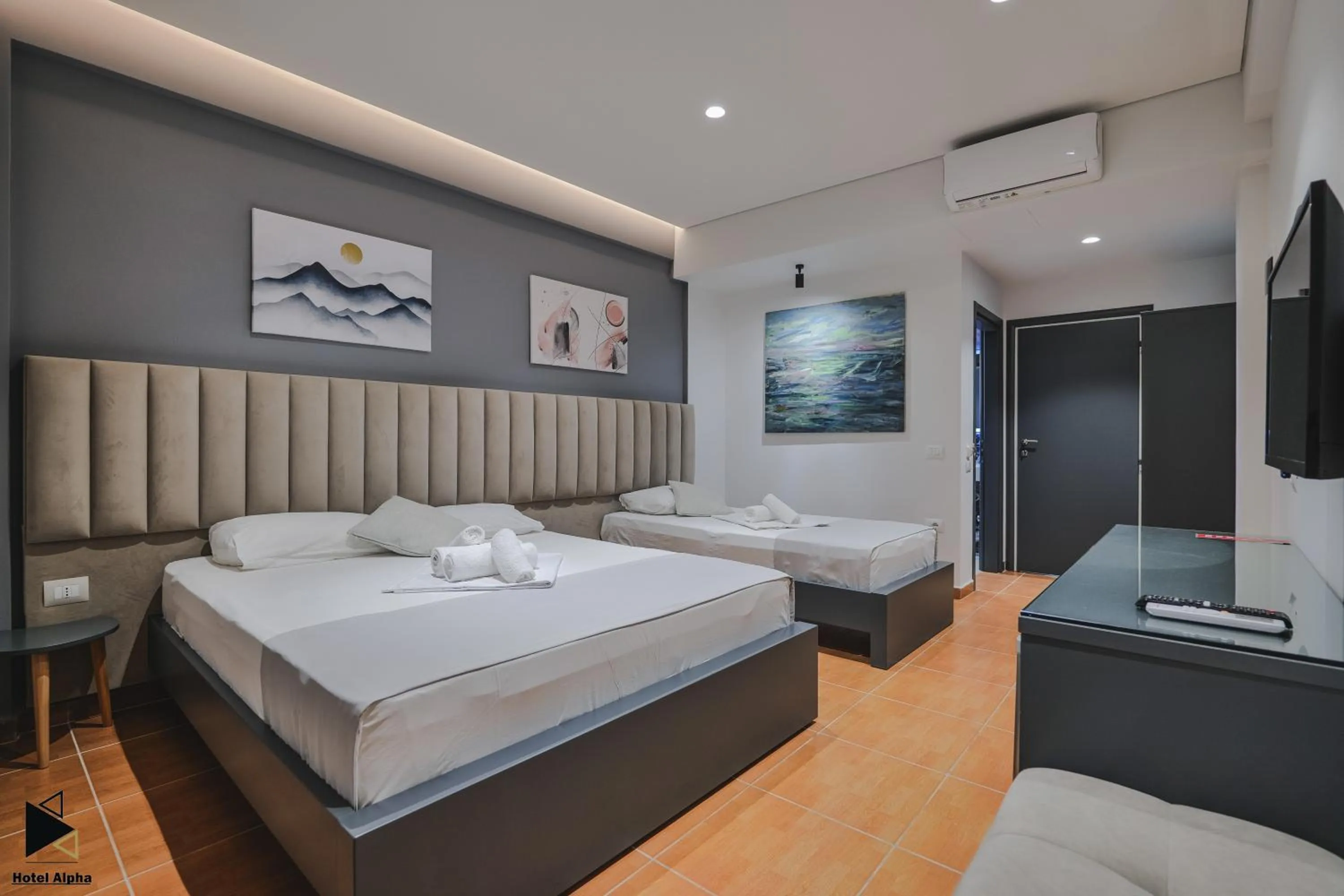 View (from property/room), Bed in Hotel Alpha