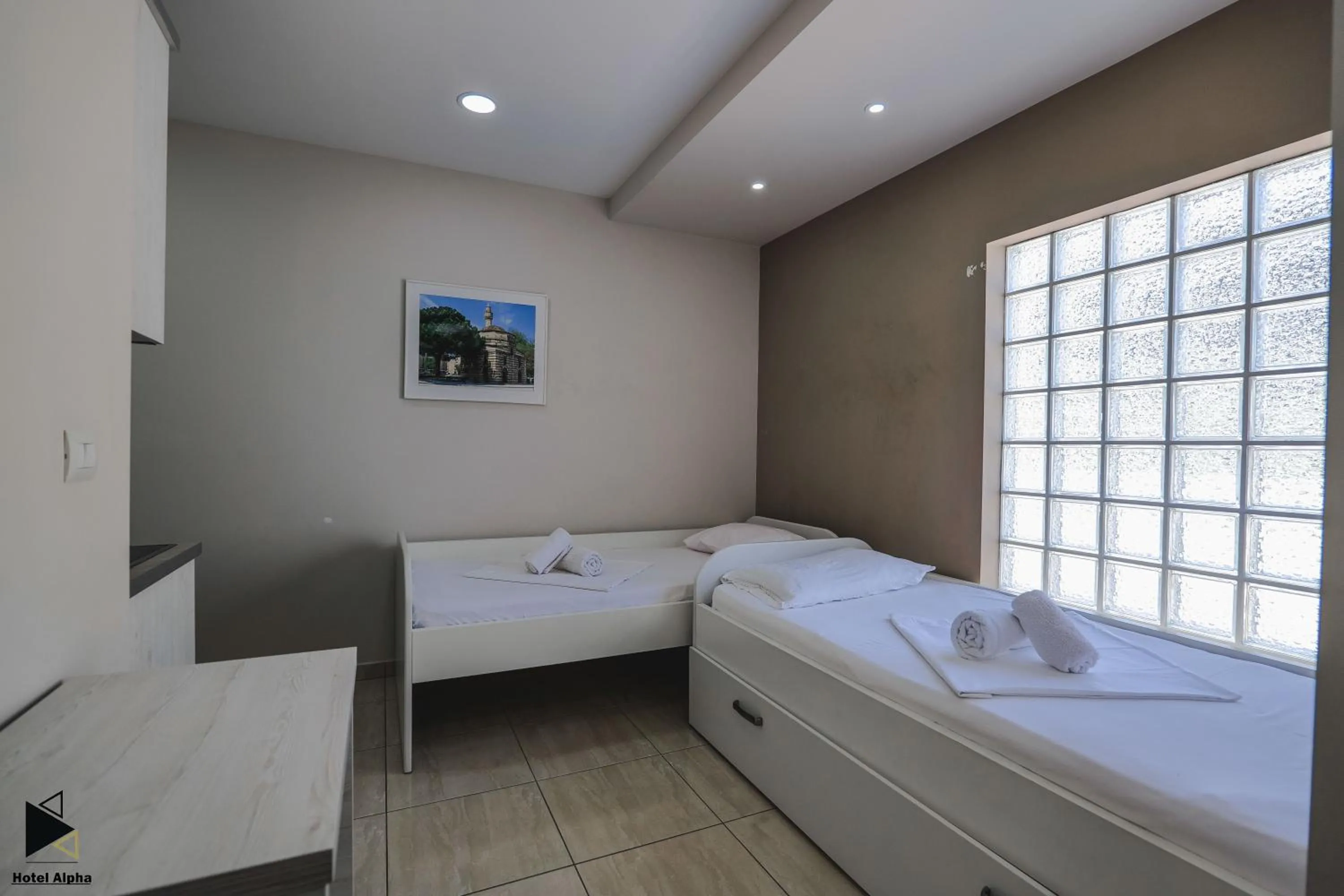 View (from property/room), Bed in Hotel Alpha