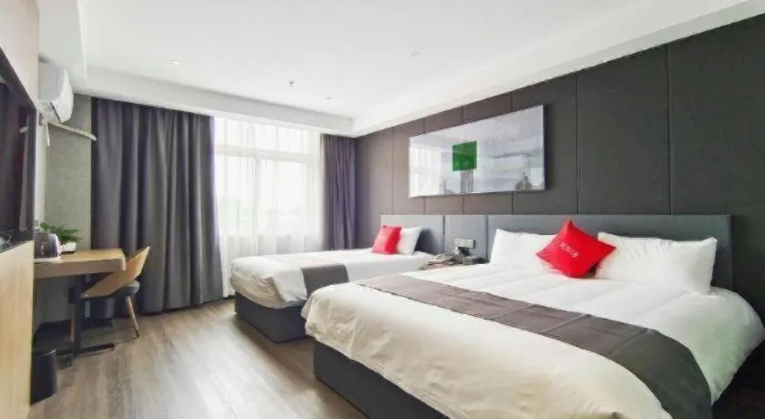 Bed in Thank Hotel Shandong Linyii Pingyi County Commerce and Trade City