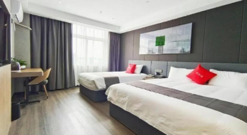 Bed in Thank Hotel Shandong Linyii Pingyi County Commerce and Trade City