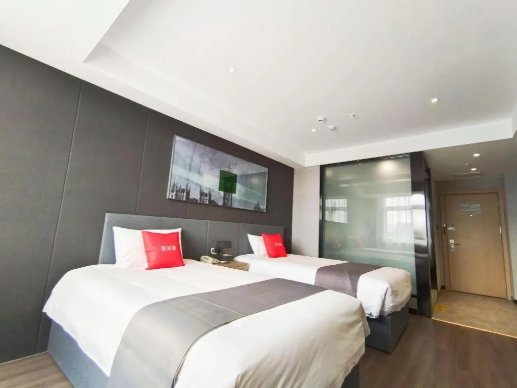 Bed in Thank Hotel Shandong Linyii Pingyi County Commerce and Trade City