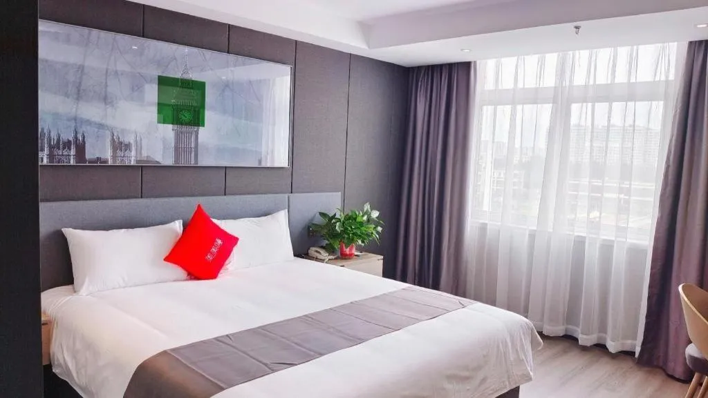 Bed in Thank Hotel Shandong Linyii Pingyi County Commerce and Trade City