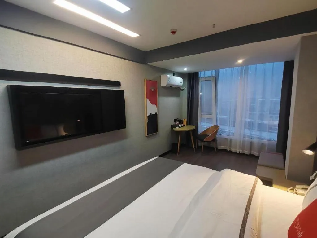 Bed in Thank Hotel Shanxi Lvliang Zhongyang County North Fengcheng Street