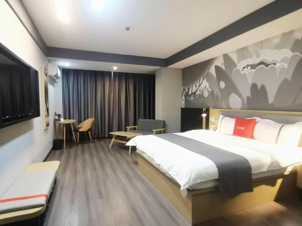 Bed in Thank Hotel Shanxi Lvliang Zhongyang County North Fengcheng Street