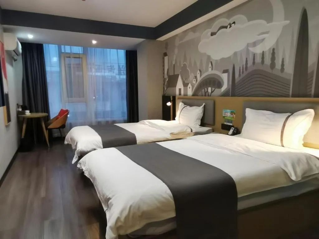 Bed in Thank Hotel Shanxi Lvliang Zhongyang County North Fengcheng Street