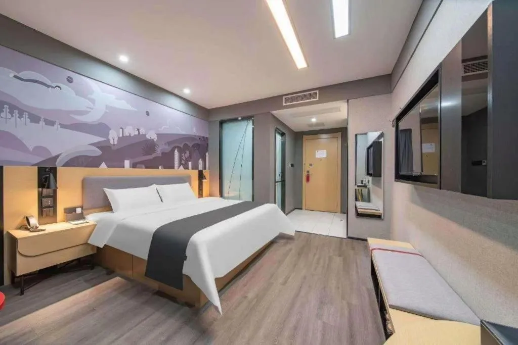 Bed in Thank Hotel Shanxi Lvliang Zhongyang County North Fengcheng Street