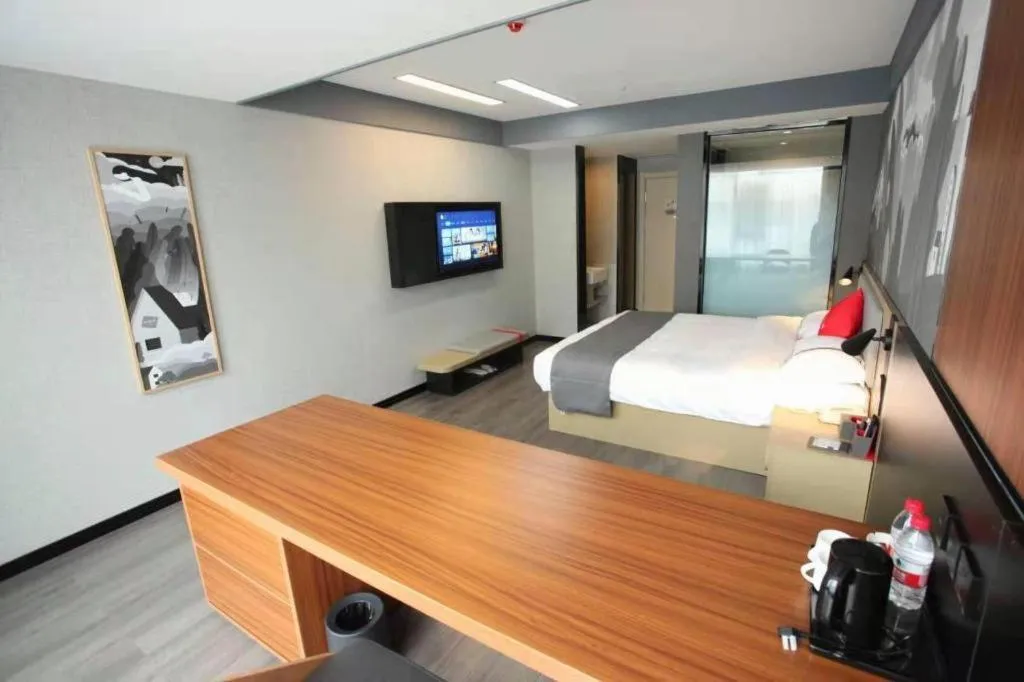 Bed in Thank Hotel Shanxi Lvliang Zhongyang County North Fengcheng Street