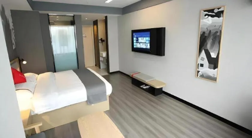 Bed in Thank Hotel Shanxi Lvliang Zhongyang County North Fengcheng Street