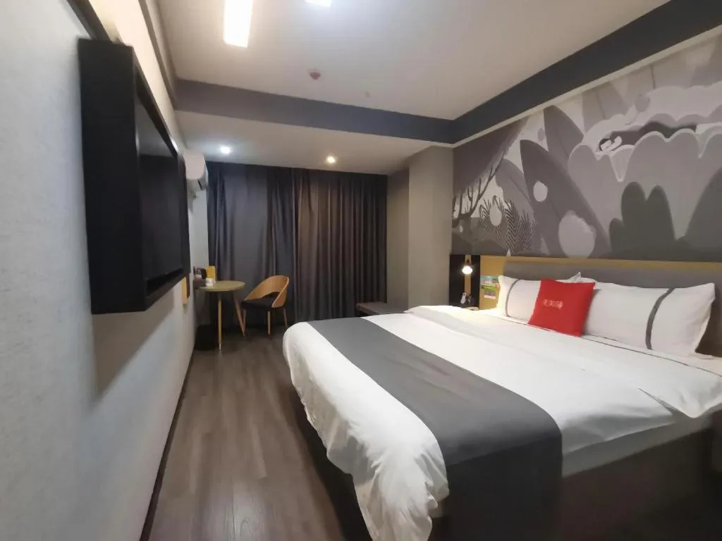 Bed in Thank Hotel Shanxi Lvliang Zhongyang County North Fengcheng Street