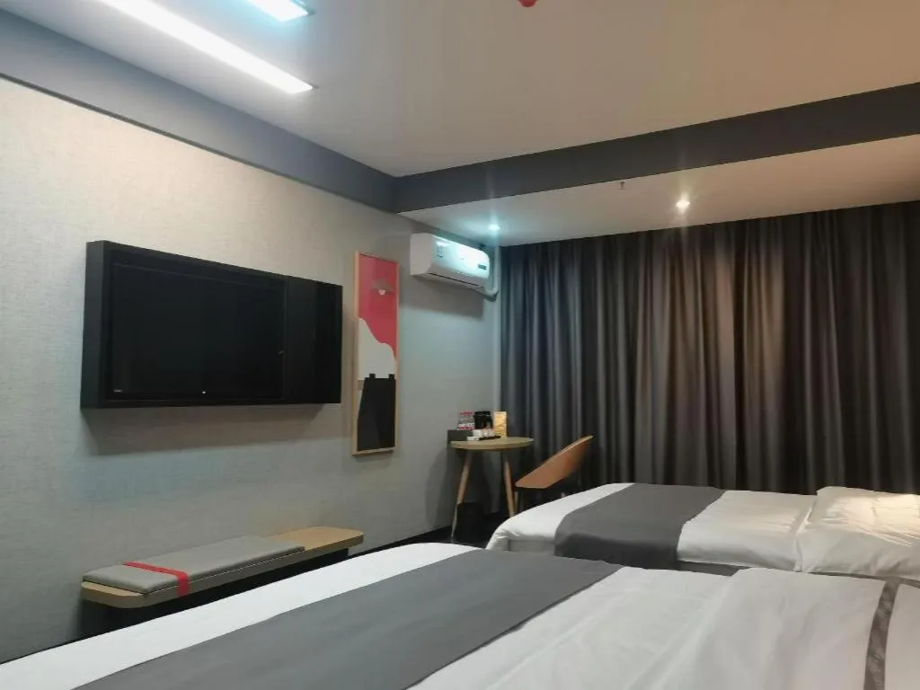 Bed in Thank Hotel Shanxi Lvliang Zhongyang County North Fengcheng Street