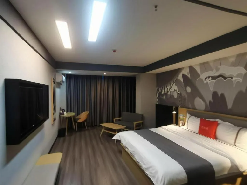 Bed in Thank Hotel Shanxi Lvliang Zhongyang County North Fengcheng Street