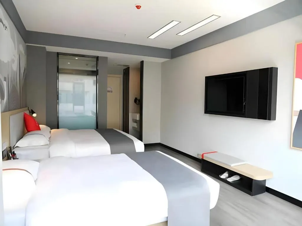 Bed in Thank Hotel Shanxi Lvliang Zhongyang County North Fengcheng Street