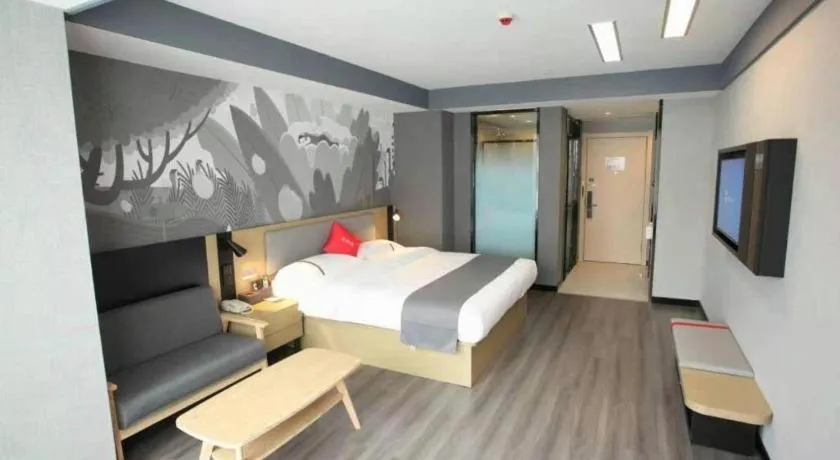 Bed in Thank Hotel Shanxi Lvliang Zhongyang County North Fengcheng Street